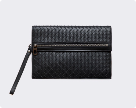 男士手包真皮编织高端商务休闲信封包纯色手拿包男