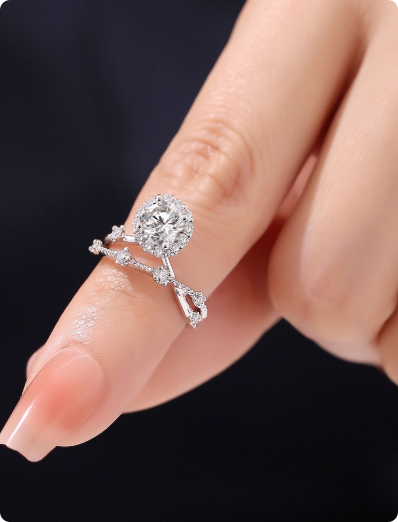 18K金培育钻石灿若星河结婚求婚戒指女铂金1克拉真钻戒