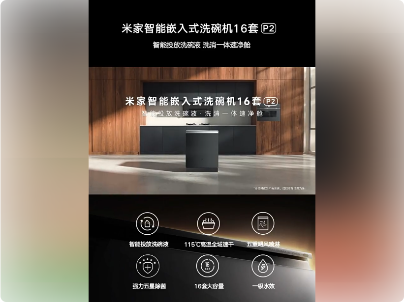 智能全自动家用洗消存一体智能嵌入式16套P2