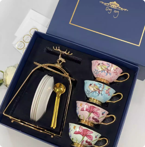 高档骨瓷咖啡杯欧式下午茶杯碟茶杯对杯套装礼盒