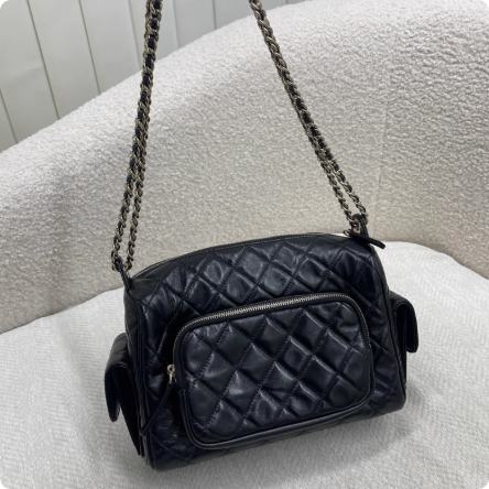 2025新款口袋小方包羊皮腋下医生链条秋冬斜跨包菱格包相机包女包