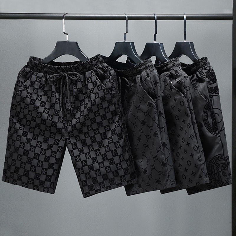 KK男装 台湾出货 短裤男 五分裤 复古植绒 男士沙滩裤 休闲裤 直筒裤